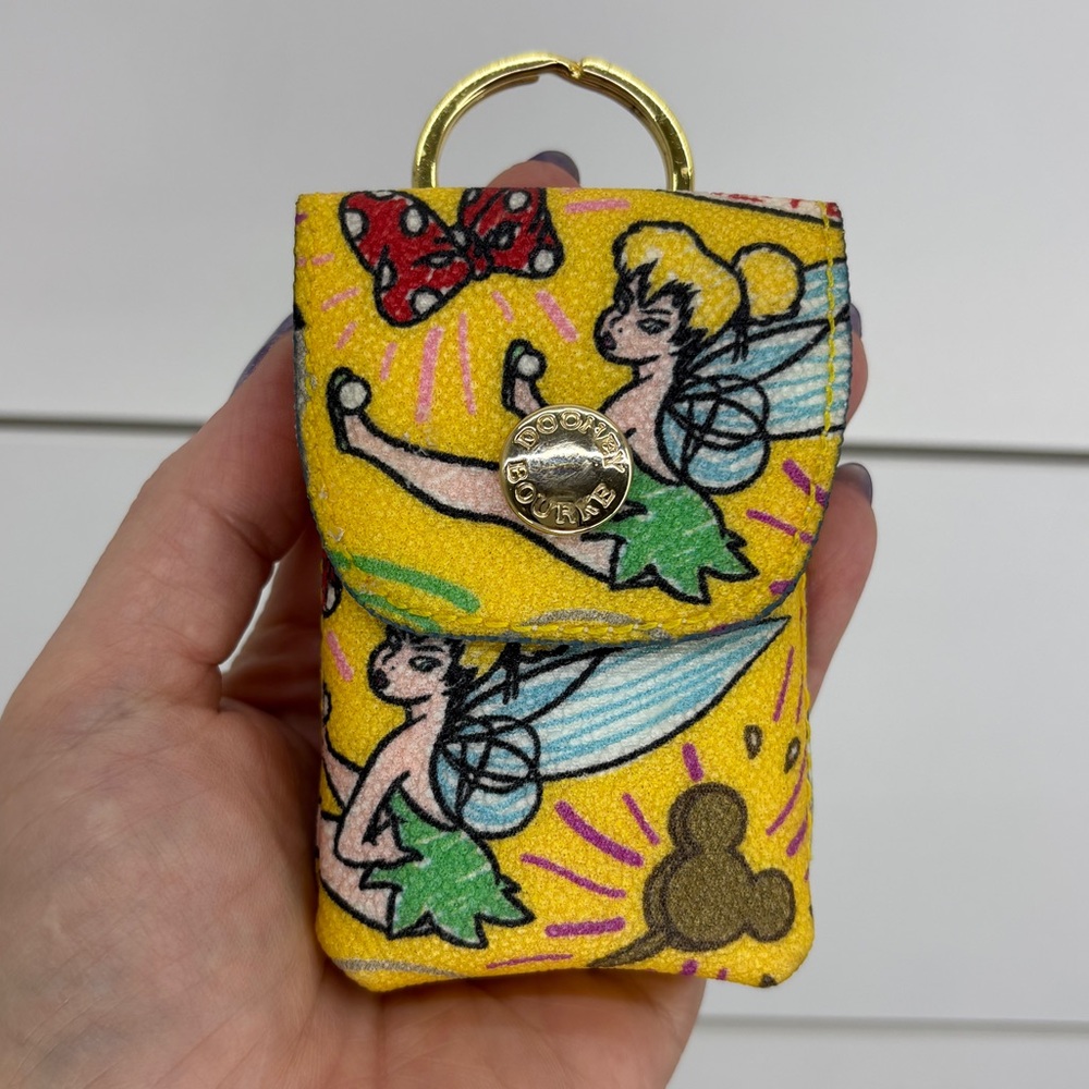 Dooney & Bourke Yellow Tinker Bell Mini Pouch with Gold Hardware